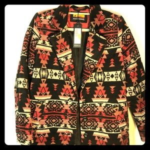 Brooklyn Industries Wool Coat Red and Black